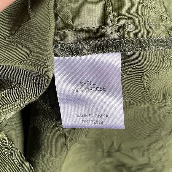 Tularosa Jacquard Green Floral Ruffle Romantic Top Women's Size S/M - Picture 7 of 8